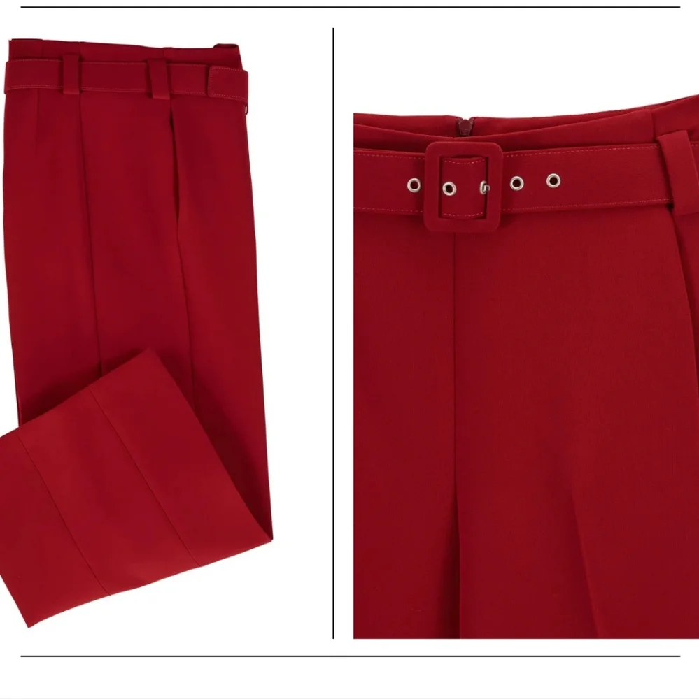 Hugo Boss Red Wide Leg Pants - Picture 9 of 12